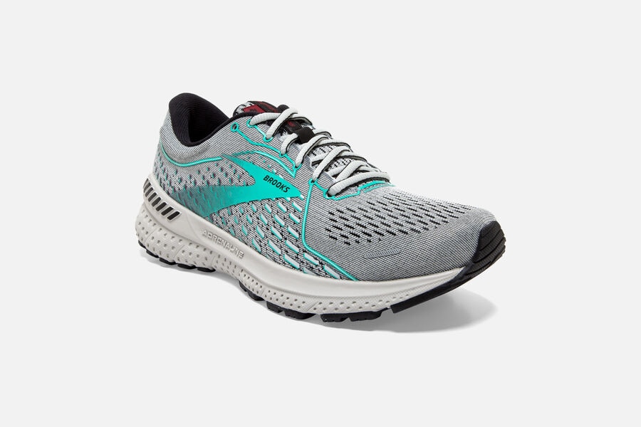 Brooks Running Shoes Womens Grey - Adrenaline GTS 21 Road - 8647-KCDHG